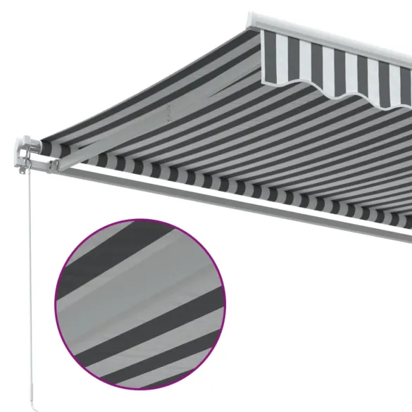 Copertină Retractabilă Manuală Antracit/Alb 350x250 cm
