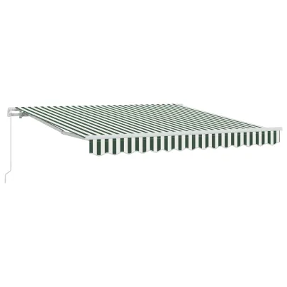 Marchiză Retractabilă Verde-Alb 350x250 cm - Material Înlocuire
