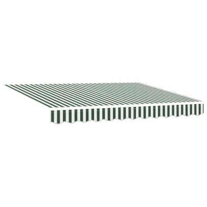 Marchiză Retractabilă Verde-Alb 350x250 cm - Material Înlocuire