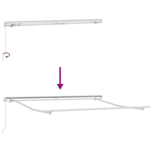 Marchiză Retractabilă Verde-Alb 350x250 cm - Material Înlocuire