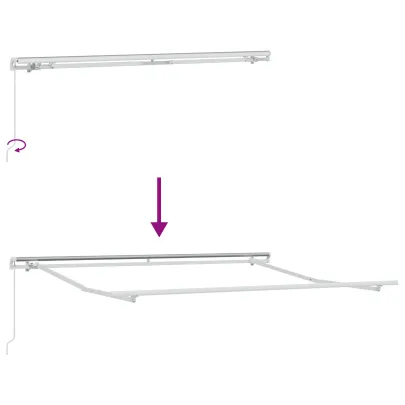 Marchiză Retractabilă Verde-Alb 350x250 cm - Material Înlocuire
