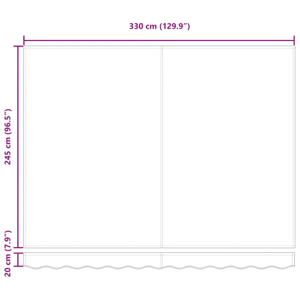 Marchiză Retractabilă Verde-Alb 350x250 cm - Material Înlocuire