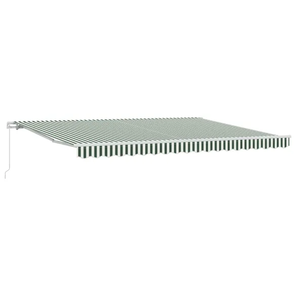 Marchiză Retractabilă Verde-Alb 450x350 cm - Protecție Solare