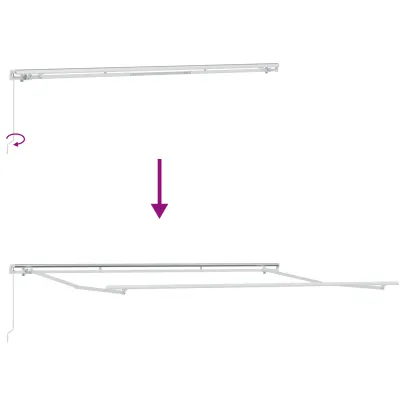 Marchiză Retractabilă Verde-Alb 450x350 cm - Protecție Solare