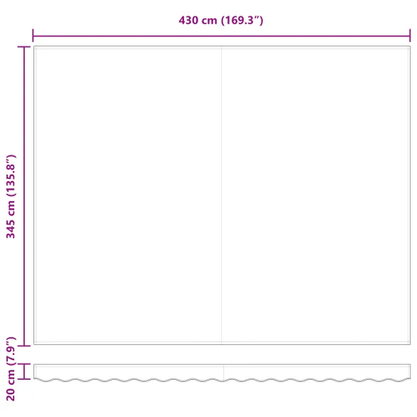 Marchiză Retractabilă Verde-Alb 450x350 cm - Protecție Solare
