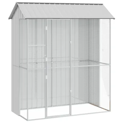 Colivie Păsări Gri Oțel - 3 Cuști - Livrare Gratuită