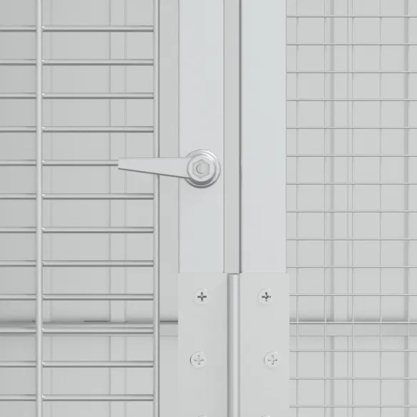 Colivie Păsări Gri Oțel - 3 Cuști - Livrare Gratuită