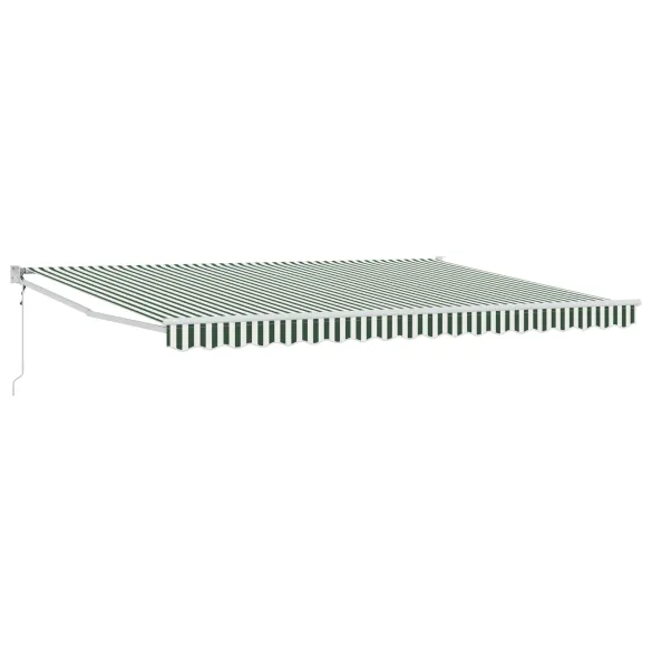 Marchiză Retractabilă Automată Verde-Alb 450x300 cm
