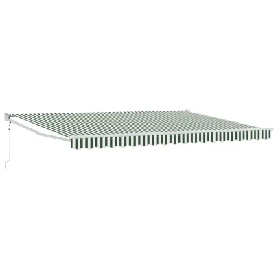Marchiză Retractabilă Automată Verde-Alb 450x300 cm