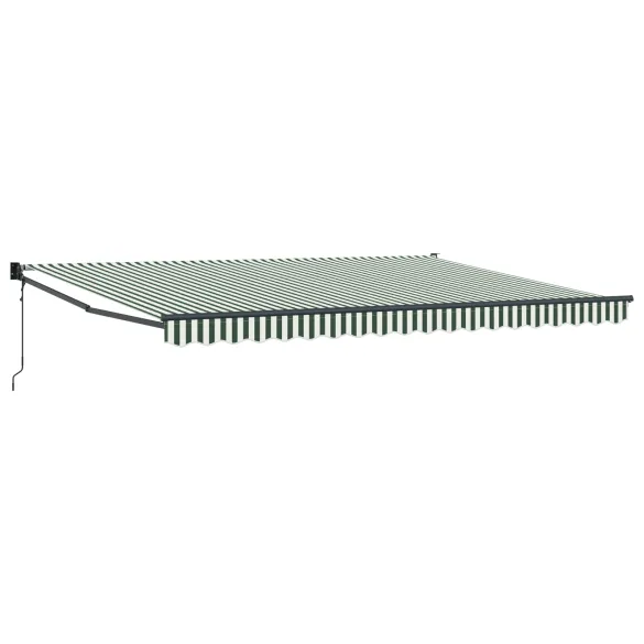 Marchiză automată retractabilă verde-albă 450x300 cm