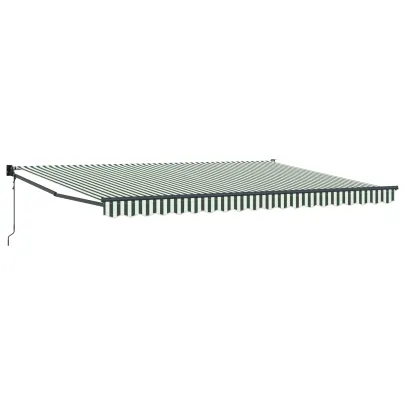 Marchiză automată retractabilă verde-albă 450x300 cm