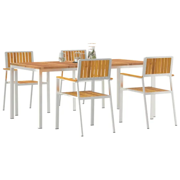 Set Dining Exterior 5 Piese Lemn Acacia - Masă 180x90 cm