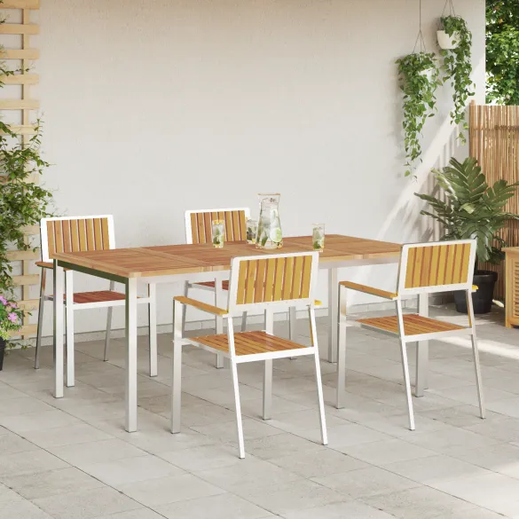 Set Dining Exterior 5 Piese Lemn Acacia - Masă 180x90 cm