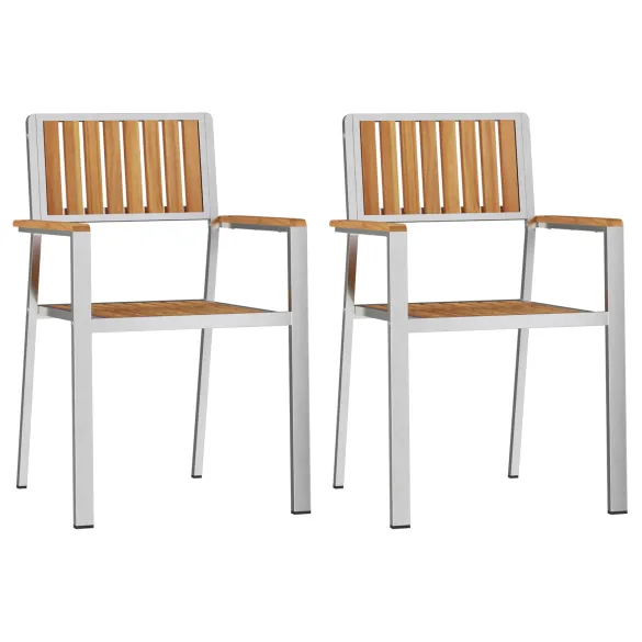 Set Dining Grădină Lemn Tec - Masă 90x90 cm + 2 Scaune