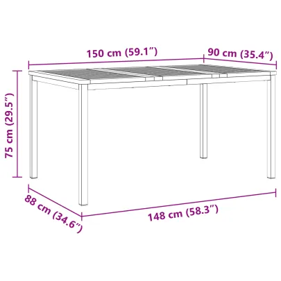 Set Masă Grădină Lemn Acacia - Masă + 4 Scaune Exterior