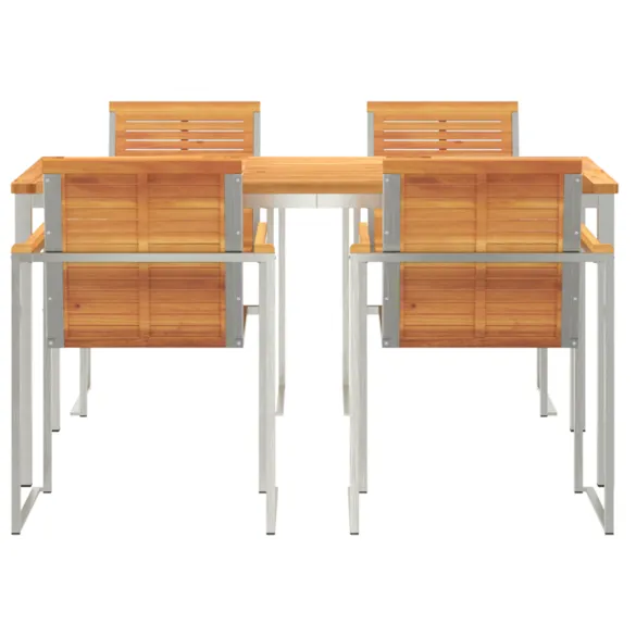 Set Masă Grădină Lemn Acacia - Masa 180x90 cm + 4 Scaune