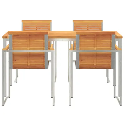 Set Masă Grădină Lemn Acacia - Masa 180x90 cm + 4 Scaune