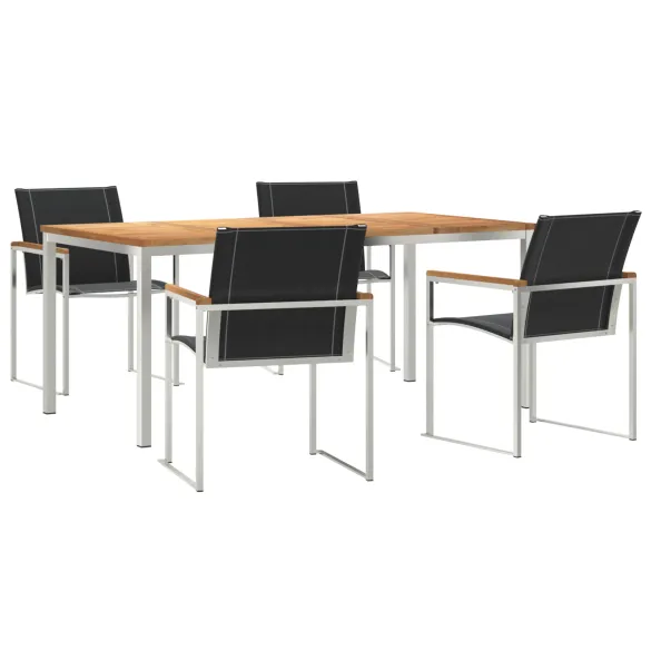 Set Masă Grădină 5 Piese Lemn Acacia | Mobilier Exterior