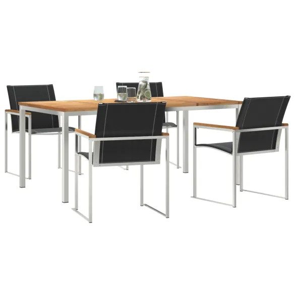 Set Masă Grădină 5 Piese Lemn Acacia | Mobilier Exterior
