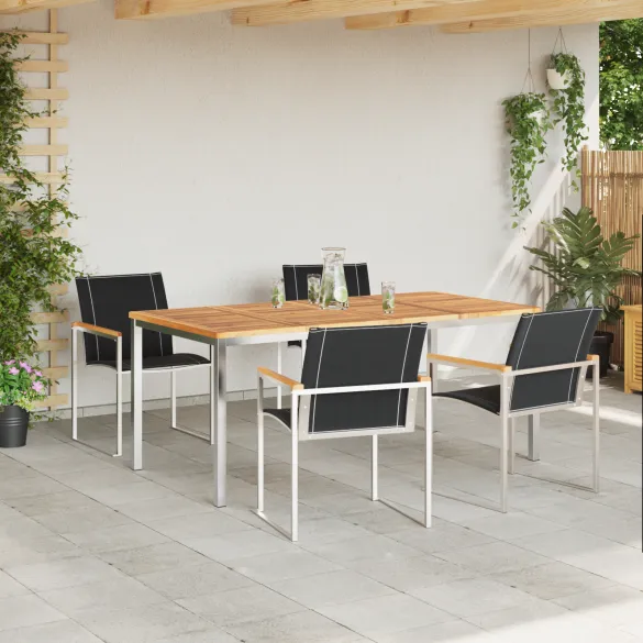 Set Masă Grădină 5 Piese Lemn Acacia | Mobilier Exterior