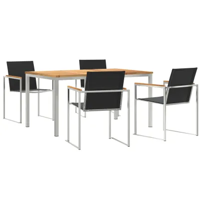 Set Masă Grădină 5 Piese Lemn Tec | Livrare Gratuită
