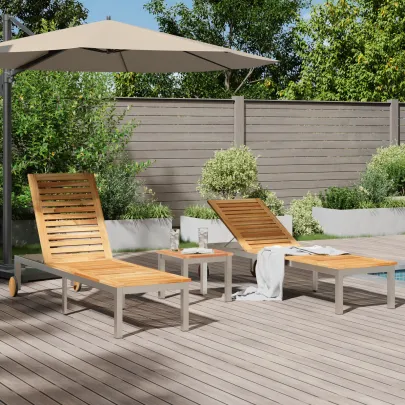 Set Lounge-uri cu Masă din Lemn de Tec - Comandă Acum