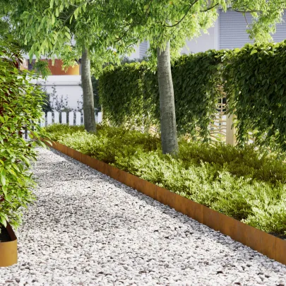 Borduri Grădină Oțel Corten - 50 buc - Livrare Gratuită