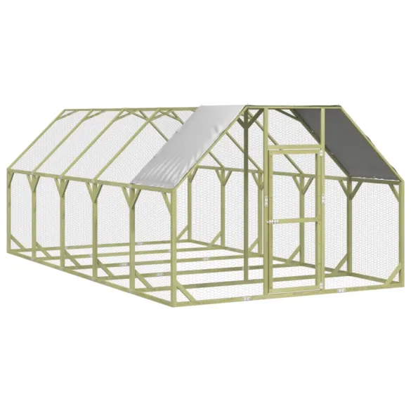 Coteț Găini Lemn Masiv Pin - 268x500x190 cm | Livrare Gratuită