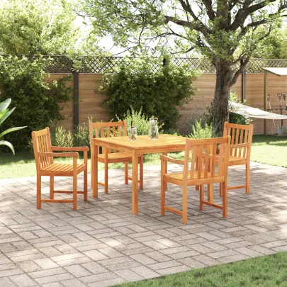 Set Dining Grădină 5 Piese - Lemn Masiv Acacia | Livrare Gratuită