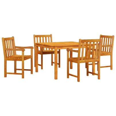 Set Dining Grădină 5 Piese - Lemn Masiv Acacia | Livrare Gratuită