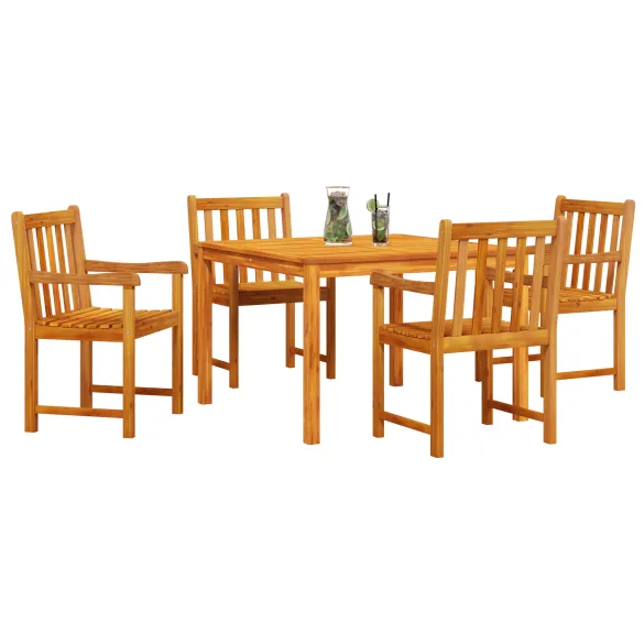 Set Dining Grădină 5 Piese - Lemn Masiv Acacia | Livrare Gratuită