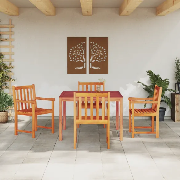Set Dining Grădină 5 Piese - Lemn Masiv Acacia | Livrare Gratuită