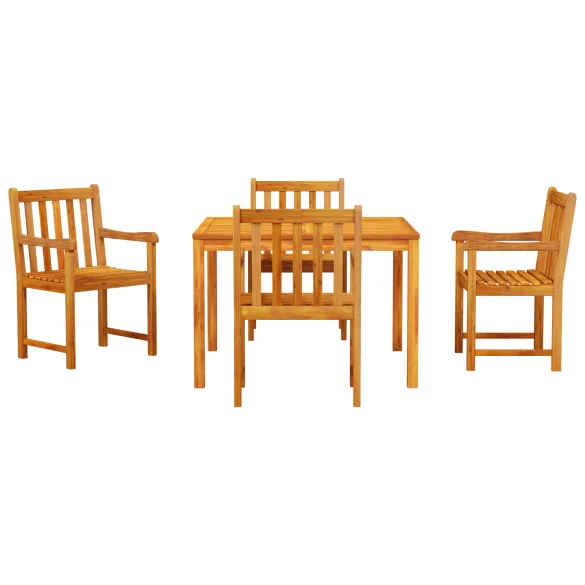 Set Dining Grădină 5 Piese - Lemn Masiv Acacia | Livrare Gratuită