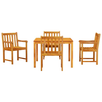 Set Dining Grădină 5 Piese - Lemn Masiv Acacia | Livrare Gratuită