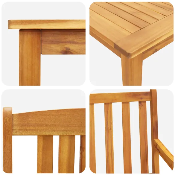 Set Dining Grădină 5 Piese - Lemn Masiv Acacia | Livrare Gratuită