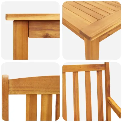 Set Dining Grădină 5 Piese - Lemn Masiv Acacia | Livrare Gratuită