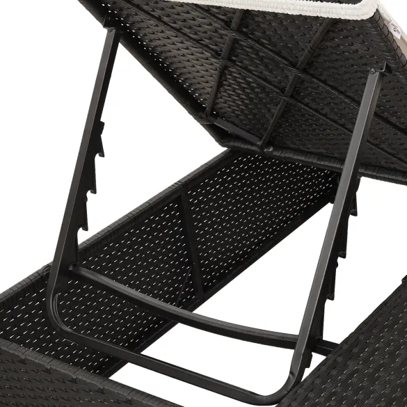 Lounge Dublu Ratan Negru cu Acoperiș | Livrare Gratuită