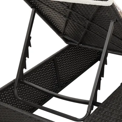 Lounge Dublu Ratan Negru cu Acoperiș | Livrare Gratuită