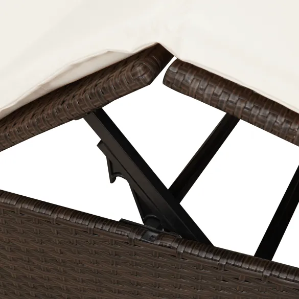 Lounger Dublu cu Acoperiș și Perdele - Poliratan