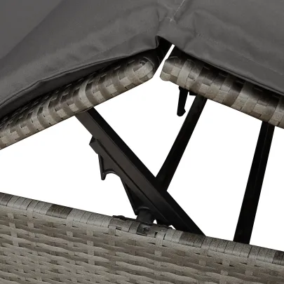 Lounger Dublu cu Acoperiș și Perdele Gri - Comandă cu Livrare Gratuită