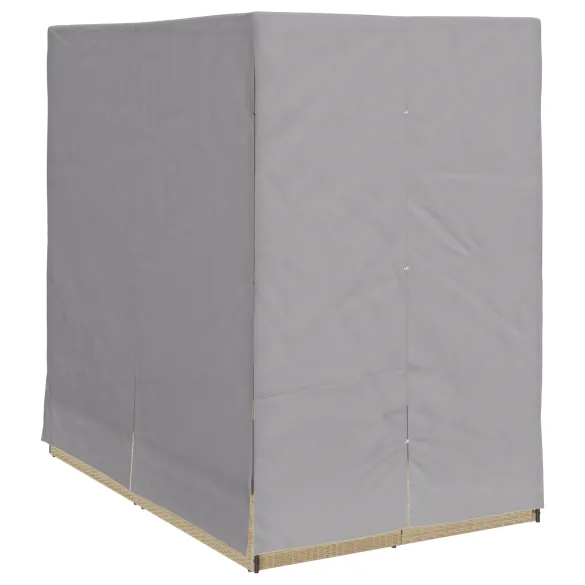 Set 2 Loungere Exterior cu Baldachin - Bej/Gri