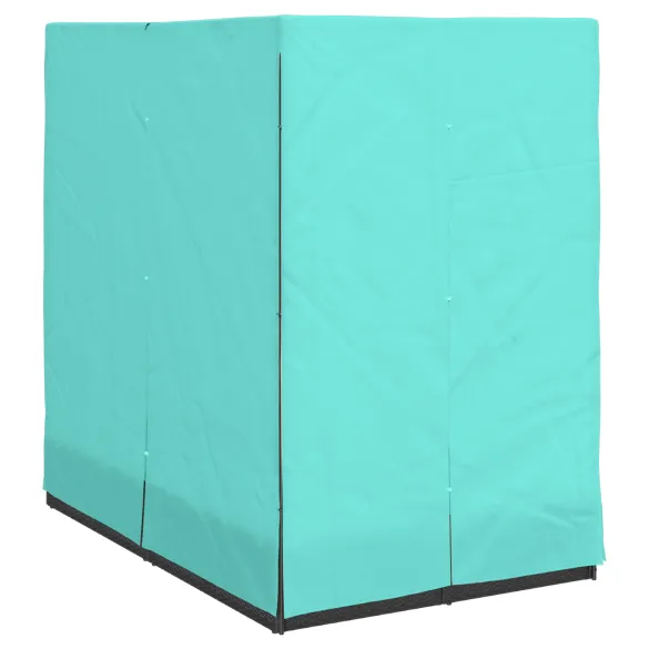 Șezlong Dublu Exterior Set de 2 - Negru și Turcoaz