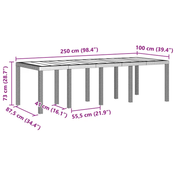 Masă Extensibilă Grădină Poly Rattan Maro - Livrare Gratuită