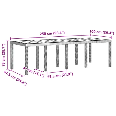 Masă Extensibilă Grădină Poly Rattan Maro - Livrare Gratuită