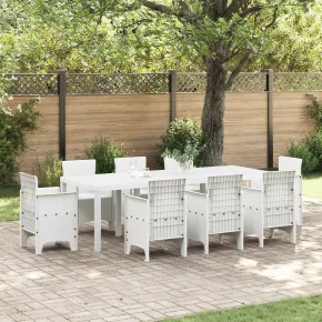 Masă Grădină Alb Extensibilă - Poli Rattan | Livrare Gratuită