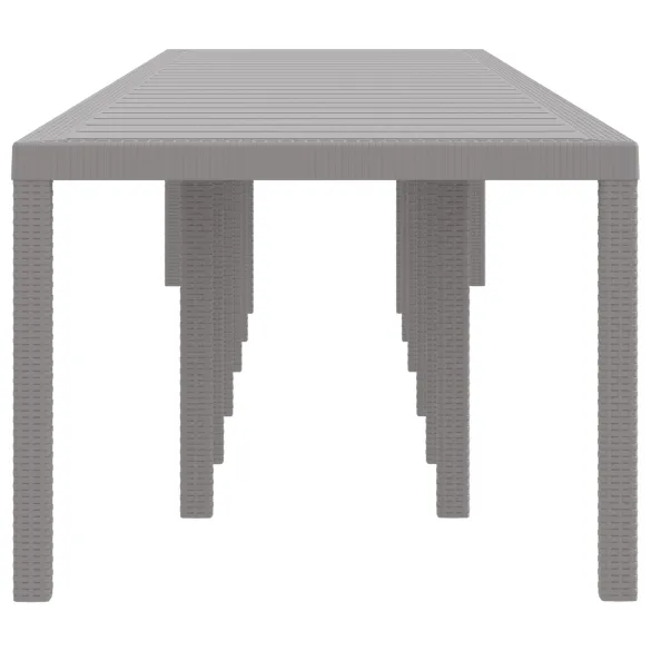 Masă Grădină Extensibilă Poly Ratan Gri | Livrare Gratuită
