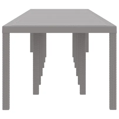 Masă Grădină Extensibilă Poly Ratan Gri | Livrare Gratuită