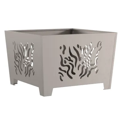 Vatră de foc pătrată din oțel corten - Livrare Gratuită