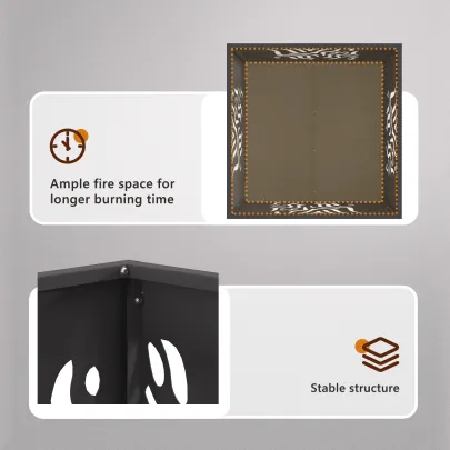 Vatră de foc pătrată din oțel - Livrare rapidă gratuită