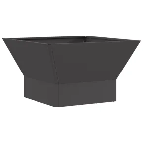Vatră de foc pătrată negru pentru exterior | 60x60x35 cm 2